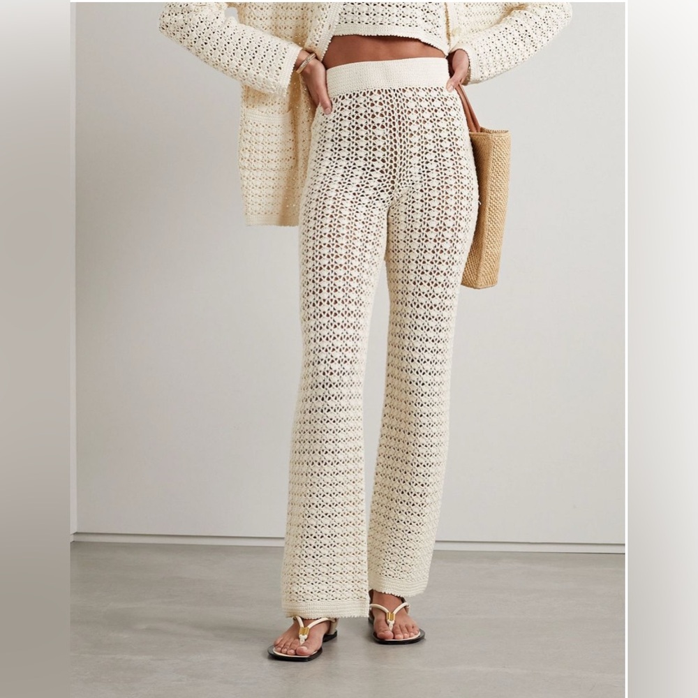 LESET Lucy Crochet Straight Leg Pants